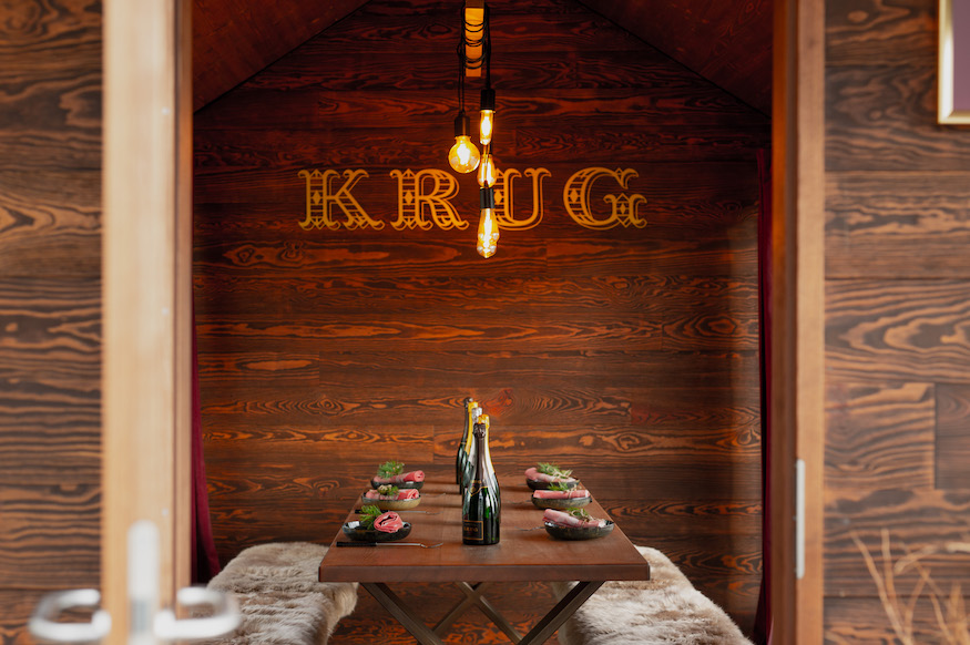 Krug Chalet The Dolder Grand Champagne Fondue Swiss Cheese Tablescape