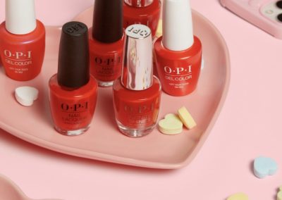 OPI Me Myself and OPI Left Your Texts on Red