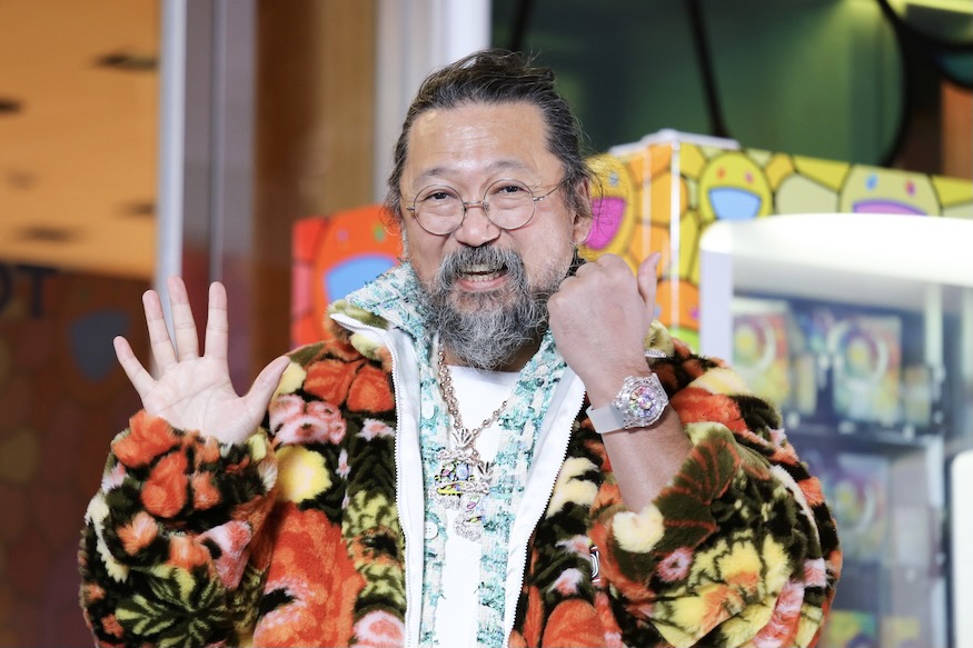 Hublot Takashi Murakami wearing the Classic Fusion Takashi Murakami Sapphire Rainbow watch