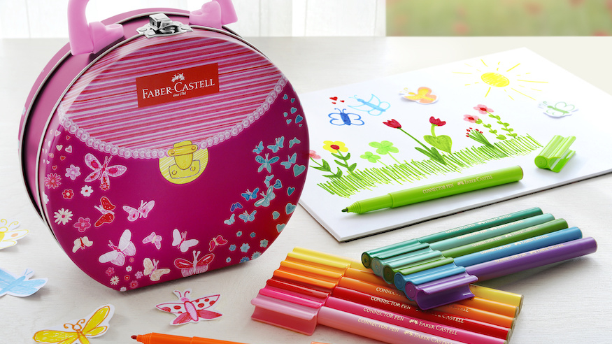 Faber Castell Felt tip pen Connector suitcase Pink