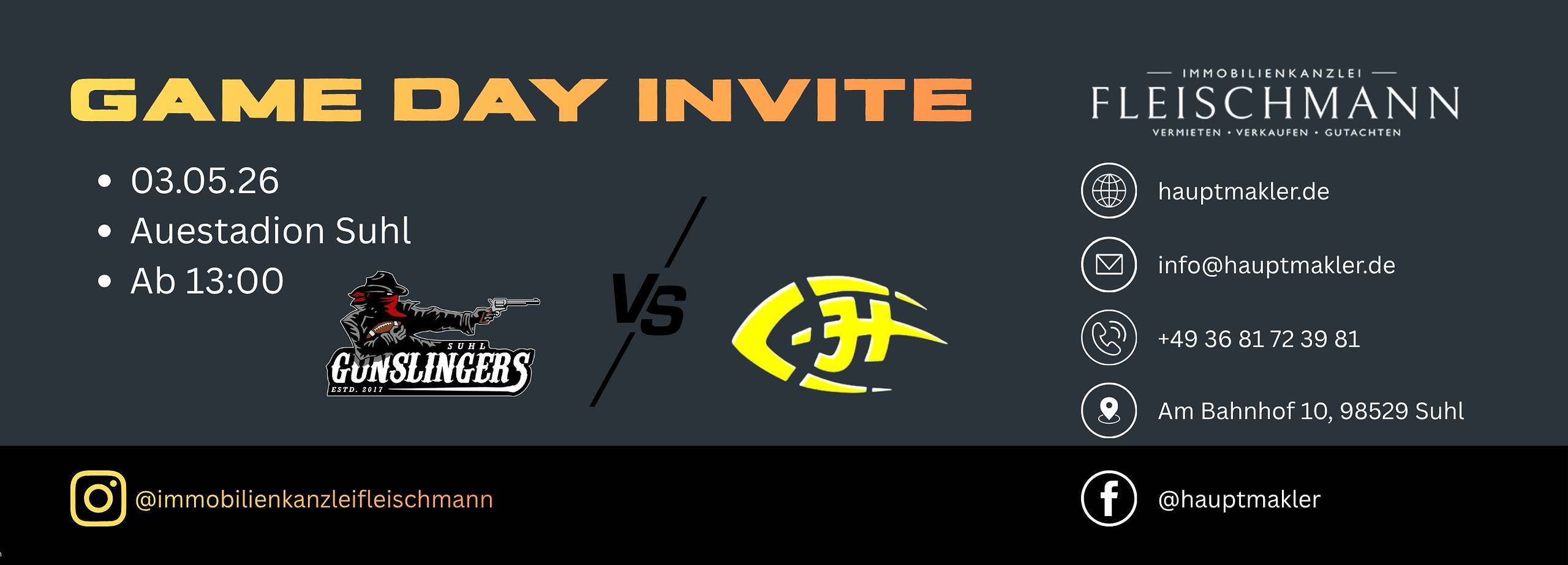 Suhl Gunslingers Game Day Invite